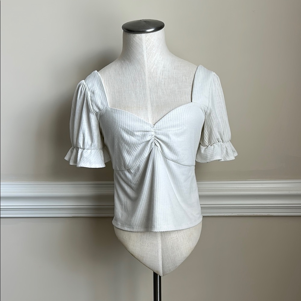 Lovers and Friends White Puff Sleeve Top